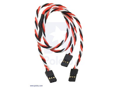 Twisted Servo Y Splitter Cable 12" Female - 2x Female