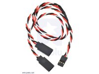 Twisted Servo Y Splitter Cable 12" Female - 2x Male