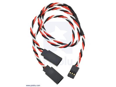 Twisted Servo Y Splitter Cable 12" Female - 2x Male