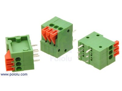 Screwless Terminal Block: 3-Pin, 0.1" Pitch, Side Entry (3-Pack)