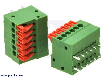Screwless Terminal Block: 6-Pin, 0.1" Pitch, Side Entry (2-Pack)