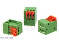Screwless Terminal Block: 3-Pin, 0.1" Pitch, Top Entry (3-Pack)