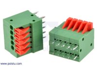 Screwless Terminal Block: 5-Pin, 0.1" Pitch, Top Entry (2-Pack)