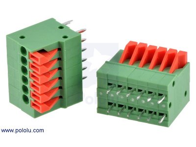 Screwless Terminal Block: 6-Pin, 0.1" Pitch, Top Entry (2-Pack)