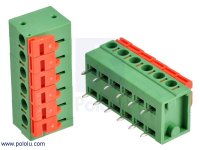 Screwless Terminal Block: 6-Pin, 0.2" Pitch, Side Entry (2-Pack)