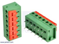 Screwless Terminal Block: 6-Pin, 0.2" Pitch, Side Entry (2-Pack)