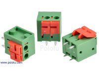 Screwless Terminal Block: 2-Pin, 0.2" Pitch, Top Entry (3-Pack)