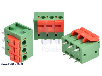 Screwless Terminal Block: 3-Pin, 0.2" Pitch, Top Entry (3-Pack)