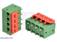 Screwless Terminal Block: 4-Pin, 0.2" Pitch, Top Entry (2-Pack)