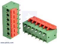 Screwless Terminal Block: 6-Pin, 0.2" Pitch, Top Entry (2-Pack)