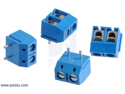 Screw Terminal Block: 2-Pin, 5 mm Pitch, Top Entry (4-Pack)