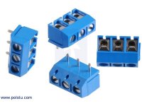 Screw Terminal Block: 3-Pin, 5 mm Pitch, Top Entry (4-Pack)