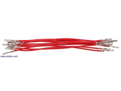 Wires with Pre-crimped Terminals 10-Pack F-F 3" Red