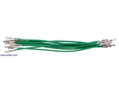 Wires with Pre-crimped Terminals 10-Pack F-F 3" Green