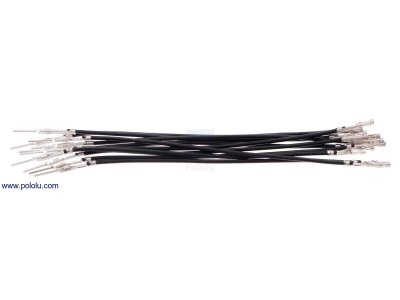 Wires with Pre-crimped Terminals 10-Pack M-F 3" Black