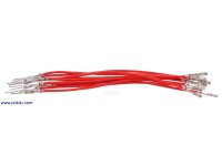 Wires with Pre-crimped Terminals 10-Pack M-F 3" Red