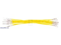Wires with Pre-crimped Terminals 10-Pack M-F 3" Yellow