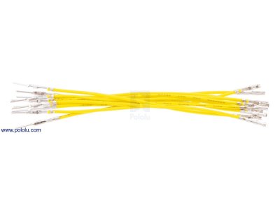 Wires with Pre-crimped Terminals 10-Pack M-F 3" Yellow