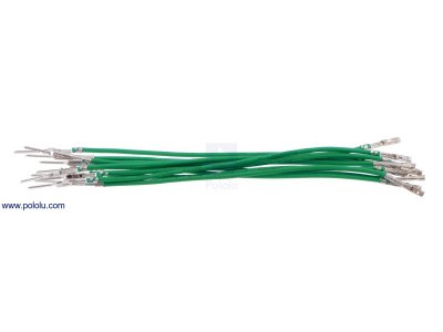 Wires with Pre-crimped Terminals 10-Pack M-F 3" Green