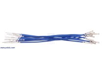 Wires with Pre-crimped Terminals 10-Pack M-F 3" Blue