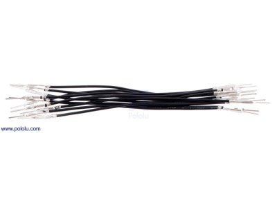 Wires with Pre-crimped Terminals 10-Pack M-M 3" Black