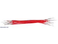 Wires with Pre-crimped Terminals 10-Pack M-M 3" Red