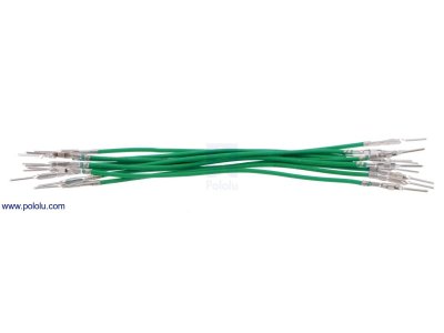 Wires with Pre-crimped Terminals 10-Pack M-M 3" Green