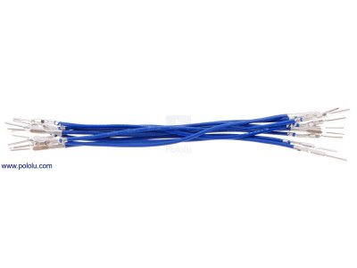 Wires with Pre-crimped Terminals 10-Pack M-M 3" Blue