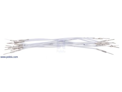 Wires with Pre-crimped Terminals 10-Pack M-M 3" White