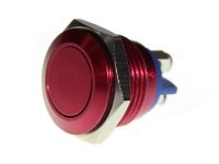 16mm Anti-vandal Metal Push Button - Crimson Red