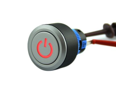 Latching Pushbutton Switch With Power Logo