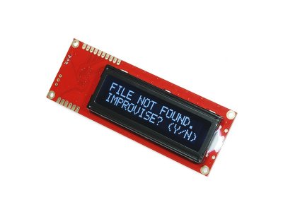 Serial Enabled 16x2 LCD - White on Black 5V