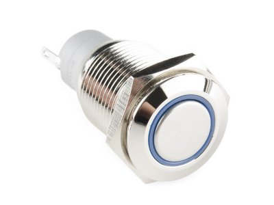 Metal Pushbutton - Latching (16mm, Blue)