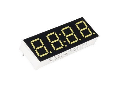 7-Segment Display - 4-Digit (White) (single header)