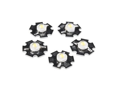 LED - 3W Aluminum PCB (5 Pack, Cool White)