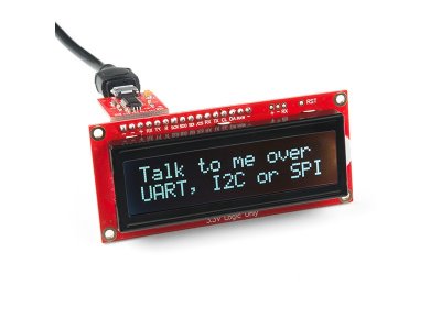 SparkFun 16x2 SerLCD - RGB on Black 3.3V