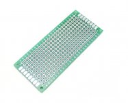 Placa perforada topos paso 2,54mm 30x70 mm 2 caras verde