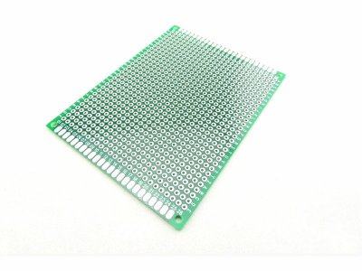 Placa perforada topos paso 2,54mm 70x90 mm 2 caras verde