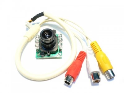 Mdulo mini camara B/N +audio. LED  de IR  para visin nocturna