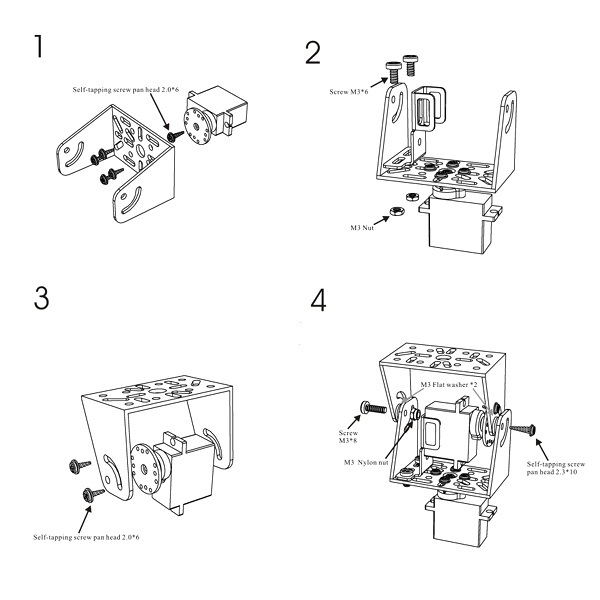 Estructura Servos Extintor Arduino