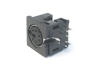Conector Mini DIN 6P Hembra Acodado CI